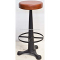 Industrial Bar Stool Genuine Leather Sear